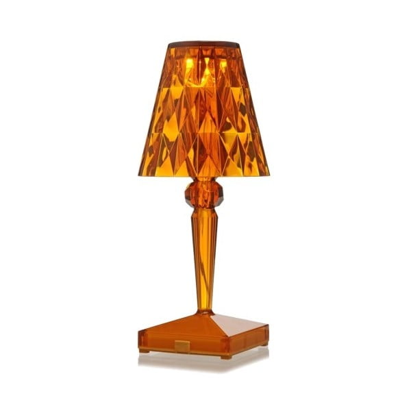 Oranžová transparentná stolová lampa Kartell Battery