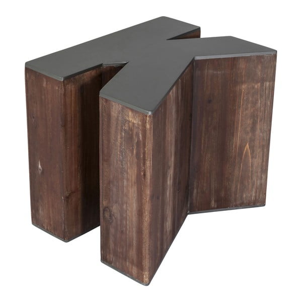 Hnedá stolička/odkladací stolík Kare Design Letter K