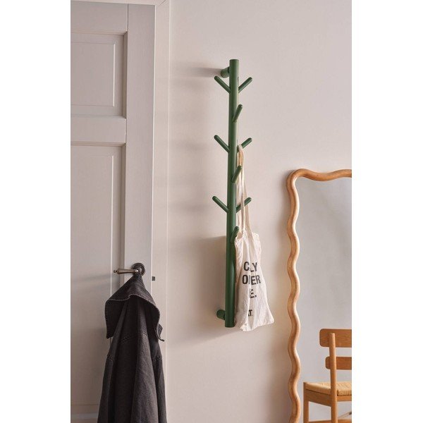 Zelený nástenný vešiak z borovicového dreva 21 cm Eddison – Jotex-image-1