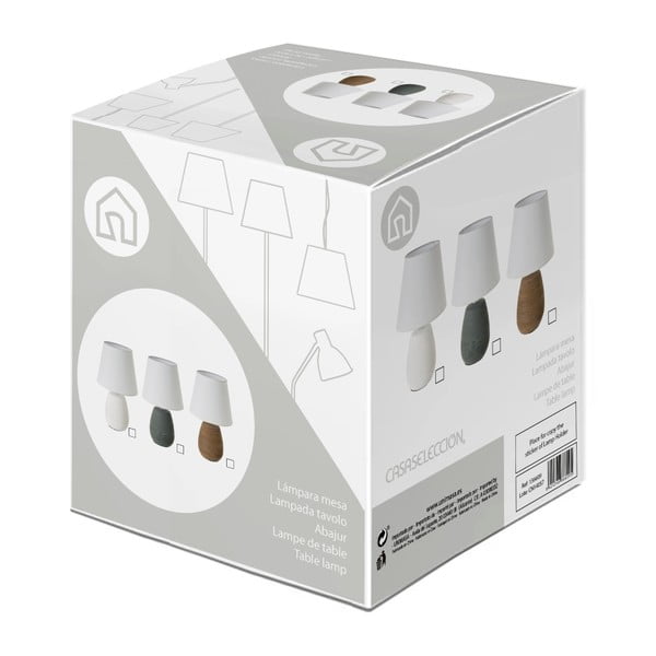 Hnedá keramická stolová lampa s textilným tienidlom (výška 27,5 cm) – Casa Selección-image-4