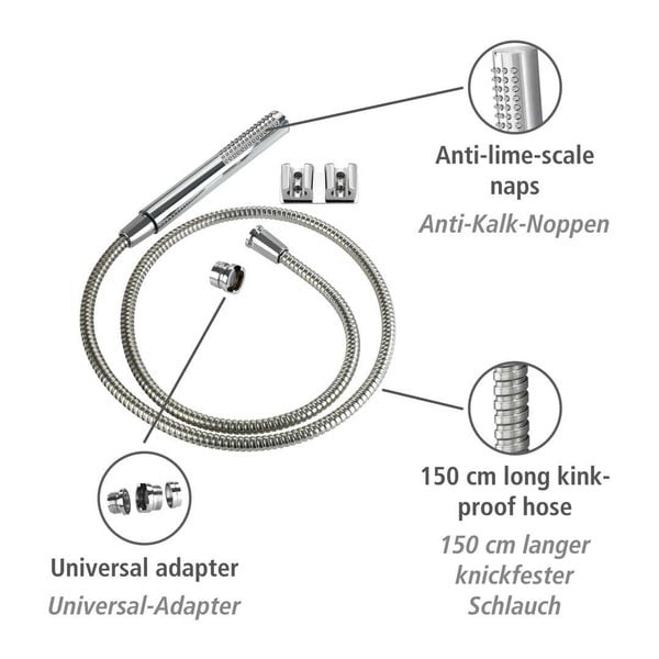Sprchová hadica k umývadlu s dvojitým nástenným držiakom Wenko-image-4