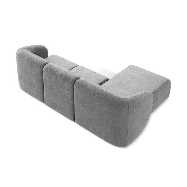 Sivá ženilková rohová pohovka (ľavý roh/s leňoškou) Lani – Makamii-image-3