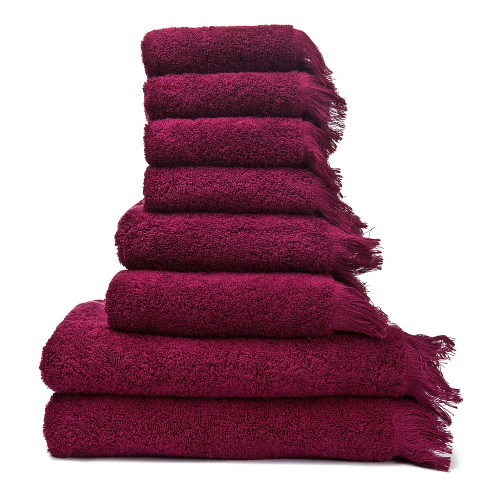Sada 6 červených uterákov a 2 osušiek zo 100 % bavlny Bonami Selection