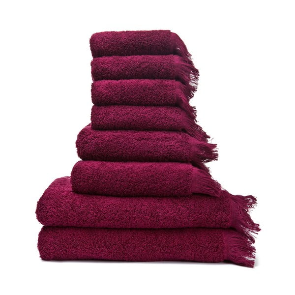 Sada 6 červených uterákov a 2 osušiek zo 100 % bavlny Bonami Selection