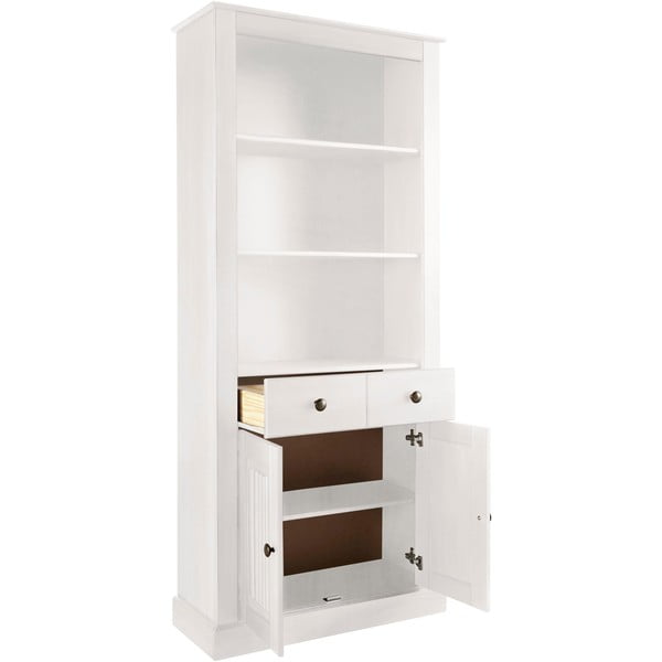 Biela knižnica z borovicového dreva 181x31 cm Mille – Støraa-image-3