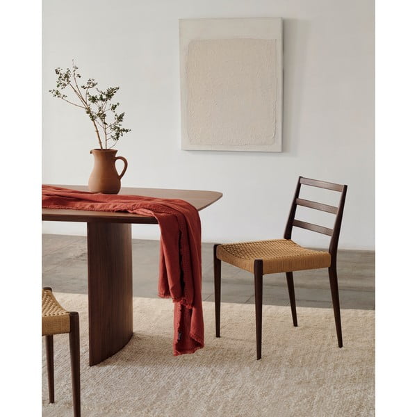 Jedálenská stolička z dubového dreva v hnedo-prírodnej farbe v súprave 2 ks Analy – Kave Home-image-1