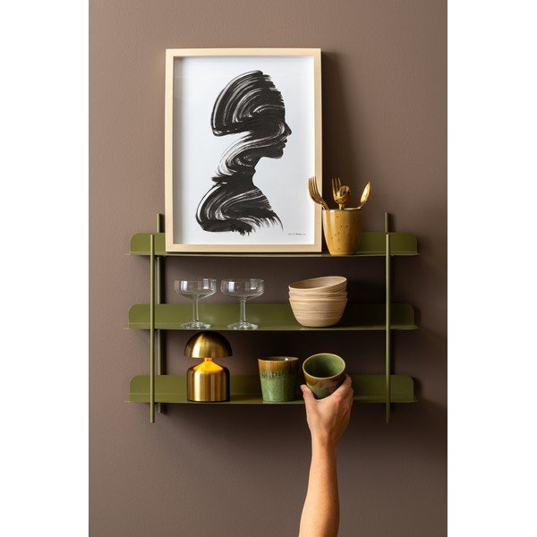 Zelená poschodová kovová polica 60 cm Riqueza Tres – PT LIVING-image-1