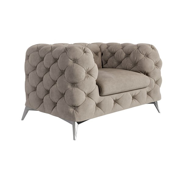 Sivobéžové zamatové kreslo Chelsea – Ropez