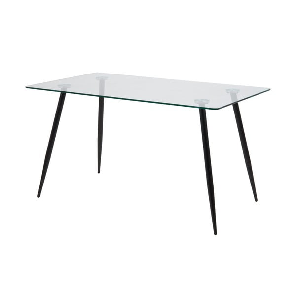 Jedálenský stôl so sklenenou doskou Actona Wilma, 140 x 75 cm