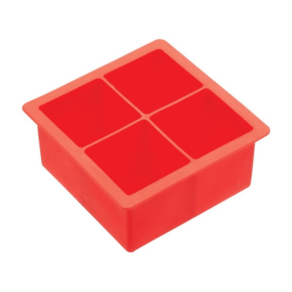 Červená silikónová forma na ľad Kitchen Craft Jumbo Ice Tray