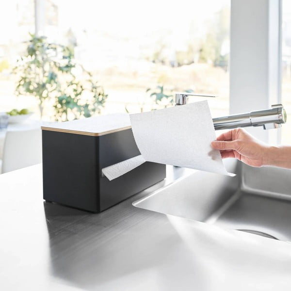 Čierny kovový stojan na papierové utierky Rin – YAMAZAKI-image-4