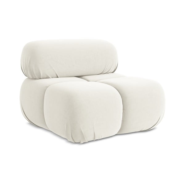 Biely zamatový modul pohovky Lokua – Makamii-image-1