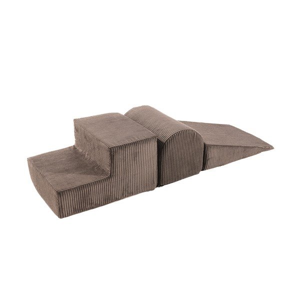 Hnedé menčestrové penové ihrisko 3 ks výška  30 cm 45x143 cm – Meowbaby