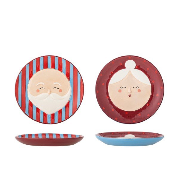 Červené dezertné kameninové taniere v súprave 2 ks s vianočným motívom ø 16 cm Granny – Bloomingville-image-3