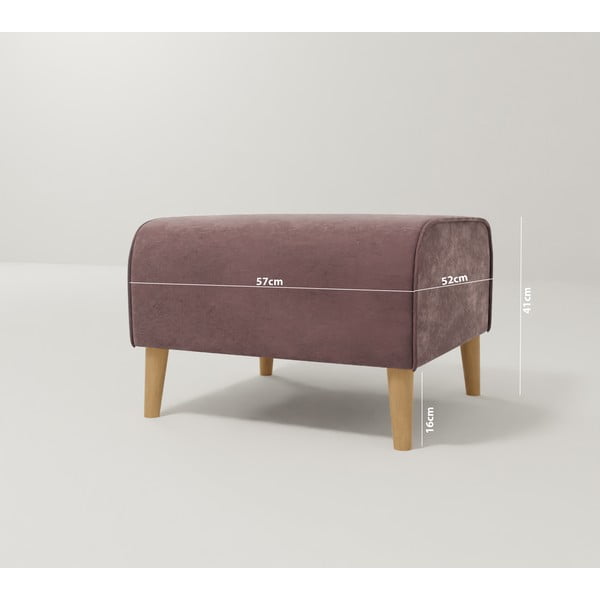 Ružová zamatová podnožka Carole - Ropez-image-3