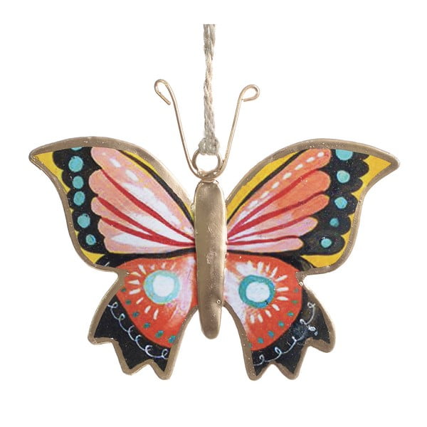 Kovová závesná dekorácia v tvare motýľa InArt, 12,5 × 9 cm