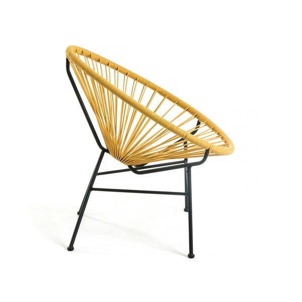 Horčicovožlté záhradné kreslo s oceľovou konštrukciou Kave Home Samantha-image-2