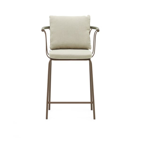 Svetlozelená záhradná barová stolička Salguer - Kave Home-image-1