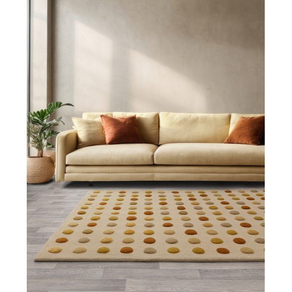 Žltý ručne tkaný vlnený koberec 160x230 cm Dotty – Asiatic Carpets-image-1