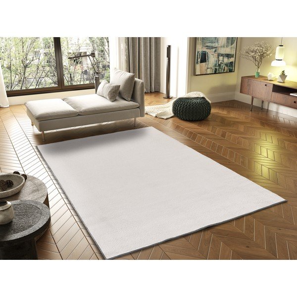 Krémovobiely koberec z mikrovlákna 160x220 cm Coraline Liso – Universal-image-1