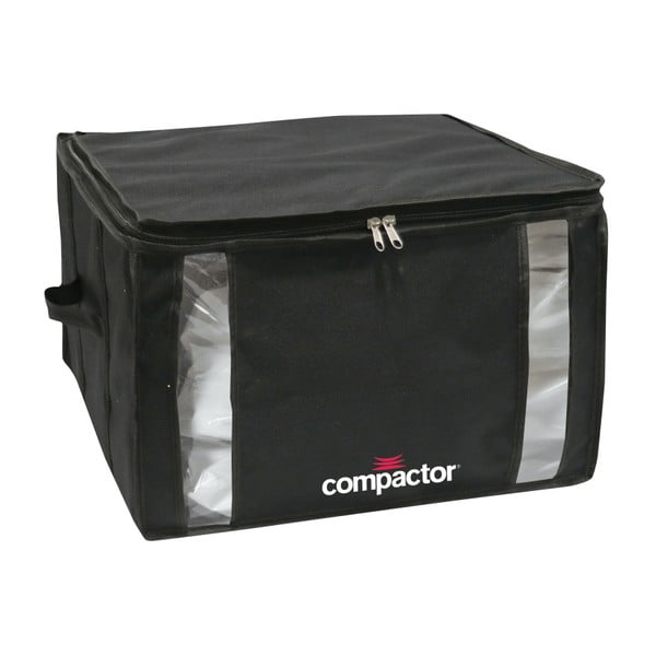 Čierny úložný box s vákuovým obalom Compactor Black Edition, objem 125 l