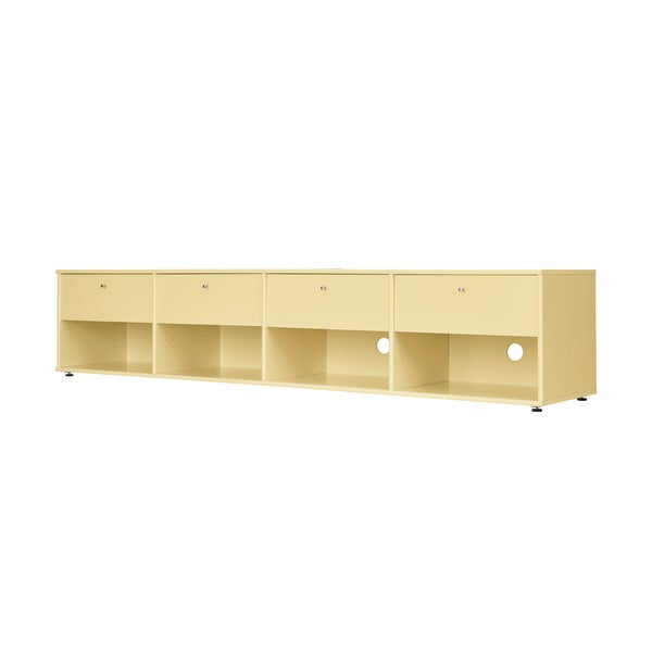 Svetložltý TV stolík 214x45 cm Mistral – Hammel Furniture-image-1