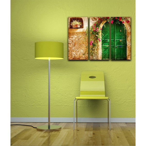 3-dielny obraz Zelené dvere-image-1