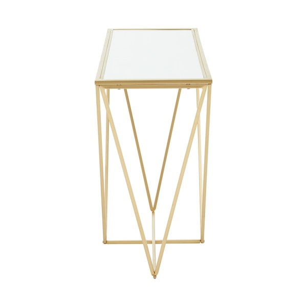 Konzolový stolík so sklenenou doskou v zlatej farbe 40x120 cm Farran – Premier Housewares-image-4