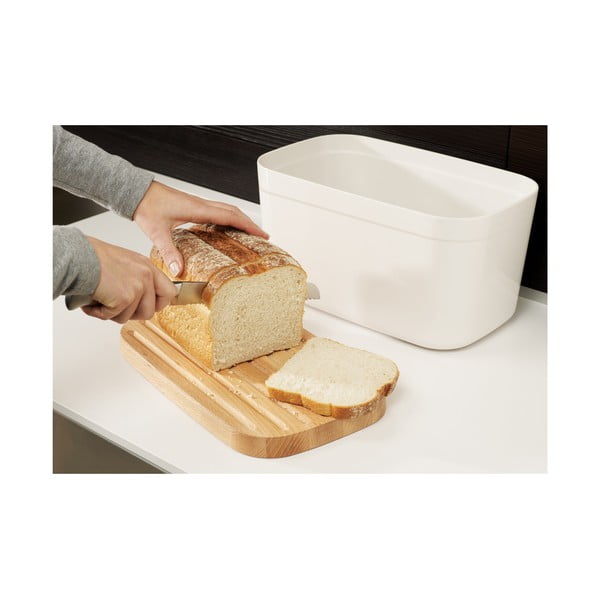 Biely chlebník s dreveným vekom Josoph Josoph Bin-image-2