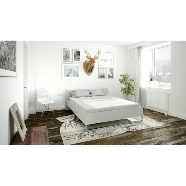 Biela dvojlôžková posteľ Tvilum Style, 160 x 200 cm-image-1