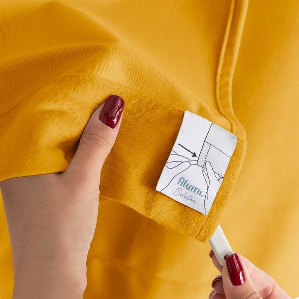 Zamatový dimout záves v horčicovej farbe 200x250 cm Velto – Filumi-image-2