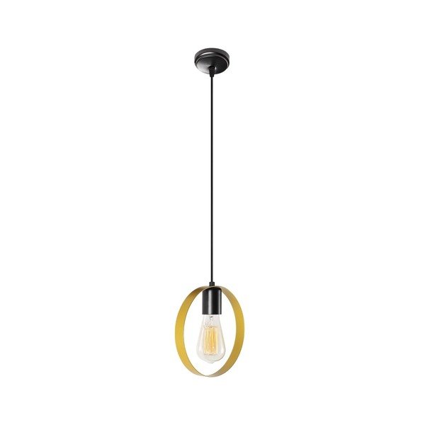 Čierne kovové závesné svietidlo v zlatej farbe Opviq lights Simeon-image-2