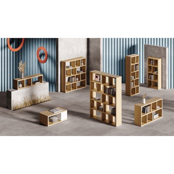 Knižnica v dekore duba v prírodnej farbe 150x83 cm Berlin – TemaHome-image-1