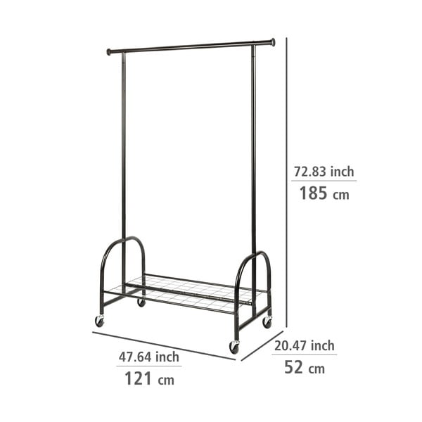 Čierny kovový stojan na oblečenie Wenko Profi-image-4