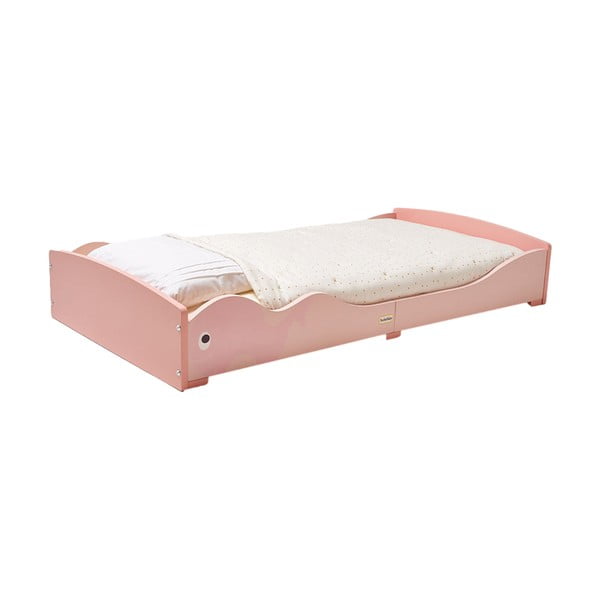 Ružová detská posteľ 70x140 cm Whale - Rocket Baby