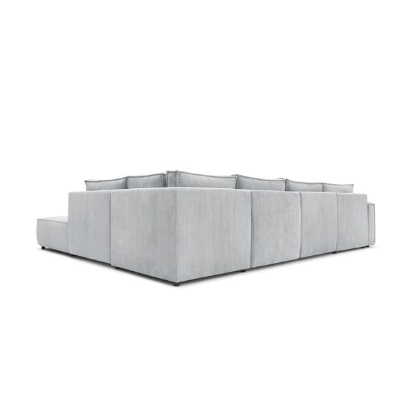 Svetlosivá menčestrová rohová pohovka (pravý roh/do tvaru "U") Nihad modular – Bobochic Paris-image-4