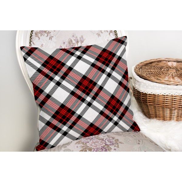 Červeno-sivá dekoratívna obliečka na vankúš Minimalist Cushion Covers Flannel, 35 x 55 cm-image-2