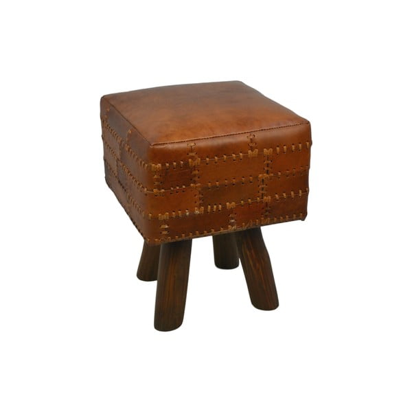 Stolička z hovädzej kože HSM collection Art of Nature Vintage Cognac, 33 × 45 cm