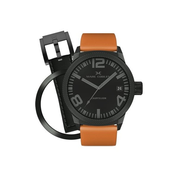 Unisex hodinky Marc Coblen s remienkom a krúžkom na ciferník naviac P49
