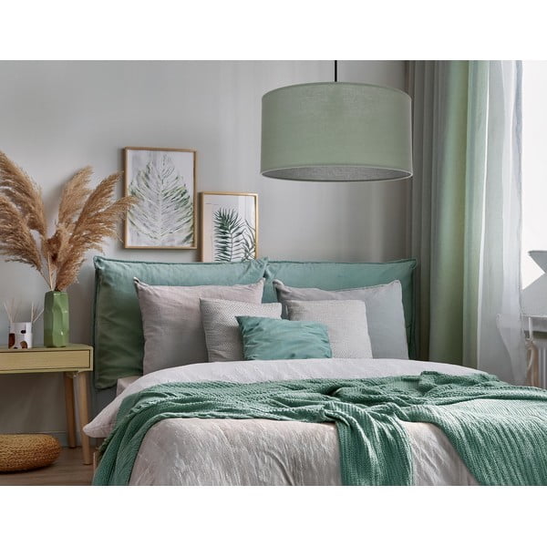 Zelené závesné svietidlo s textilným tienidlom ø 40 cm Shanti – Candellux Lighting-image-2