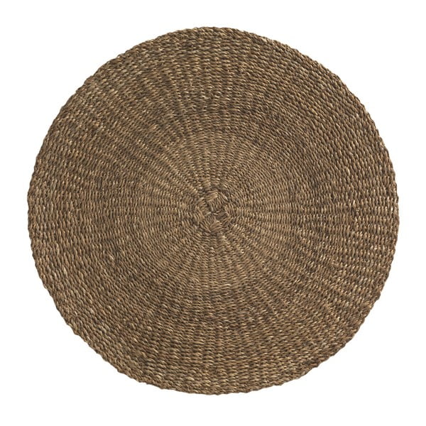 Hnedý koberec z morských rias Geese Rustico Natural, ⌀ 100 cm