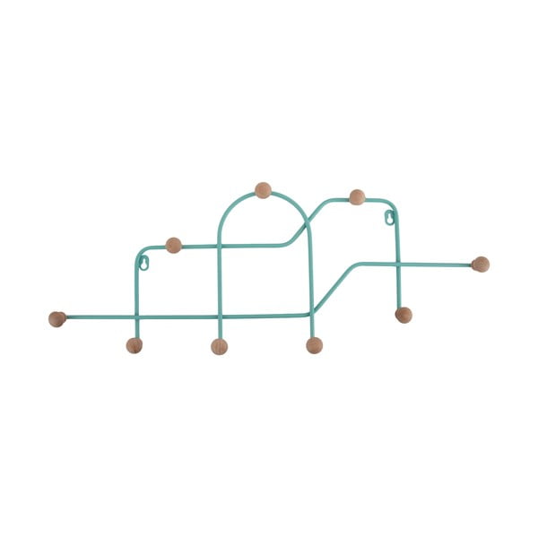 Tyrkysový kovový nástenný vešiak 71 cm Maze – PT LIVING