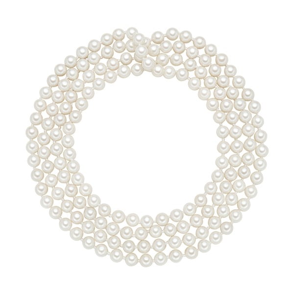 Perlový náhrdelník Muschel, biele perly, ⌀ 0,6 x dĺžka 120 cm