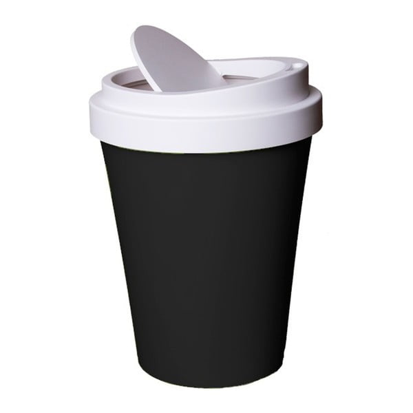 Čierno-biely odpadkový kôš Qualy&CO Coffee Bin