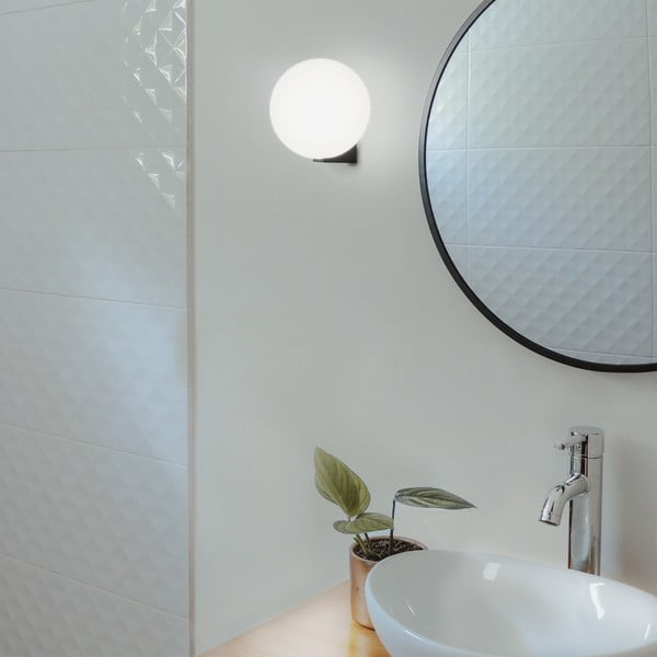 Čierne nástenné svietidlo SULION Obi, ø 15 cm-image-1