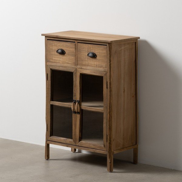 Vitrína z jedľového dreva v prírodnej farbe 64x92,5 cm – Ixia-image-1