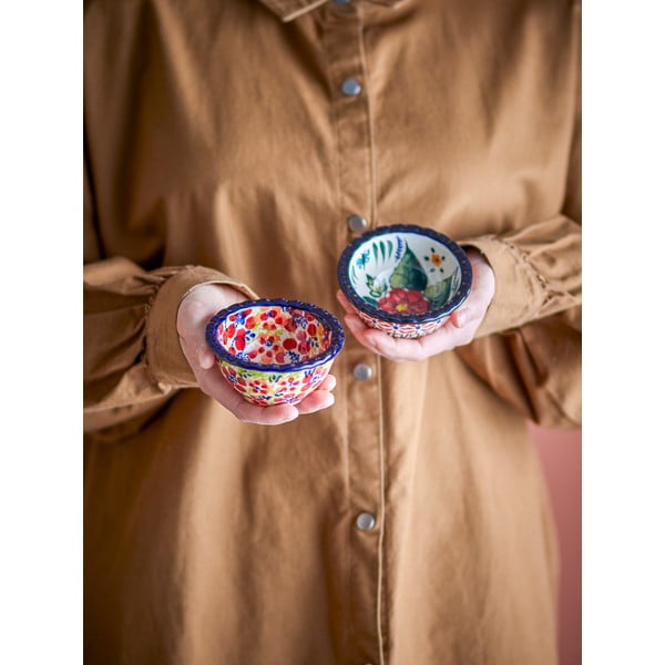 Červené servírovacie misky v súprave 2 ks z kameniny 95 ml Florist – Bloomingville-image-3