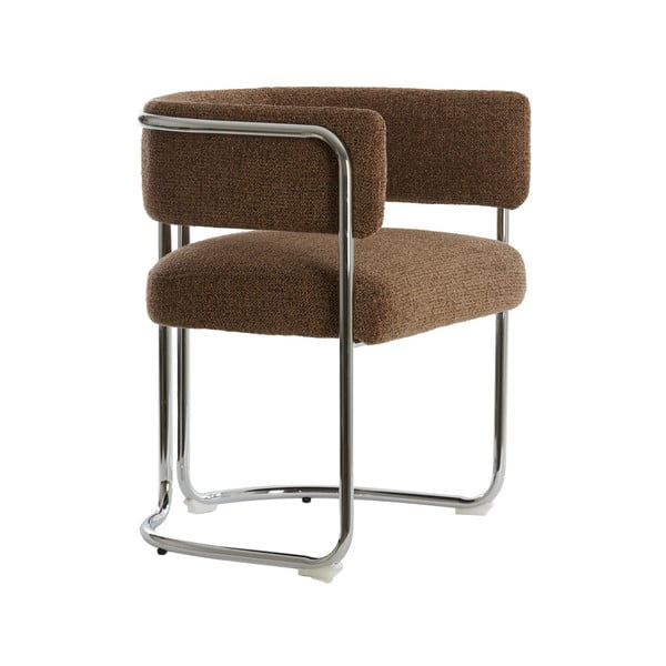 Hnedé kovové jedálenské kreslo s podrúčkami Adante – Light & Living