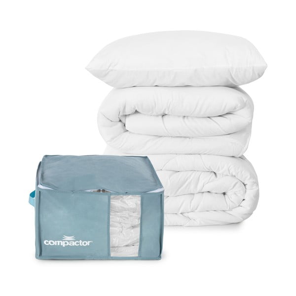 Vákuový plastový úložný box na oblečenie 42x40x25 cm Blue Edition – Compactor-image-1