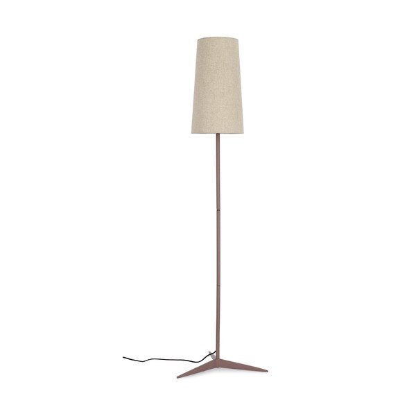 Béžová stojacia lampa s textilným tienidlom (výška  166 cm) Assam – Bizzotto